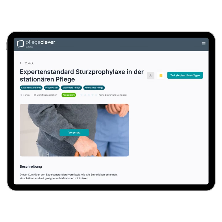 Expertenstandard Sturzprophylaxe in der Pflege - Pflegeclever